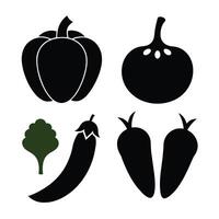 Set of vegetables Collection on white background vector