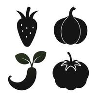 Set of vegetables Collection on white background vector
