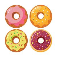 conjunto de delicioso rosquillas colección en blanco antecedentes vector