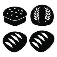 Set of bread icon design on white background vector