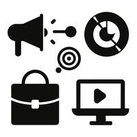 Set of digital marketing icons on white background vector