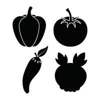 Set of vegetables Collection on white background vector