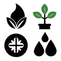 Set of Ecology flat icons on white background vector