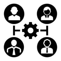 Set of operations management flat icons on white background vector