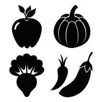 Set of vegetables Collection on white background vector