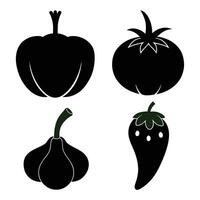 Set of vegetables Collection on white background vector