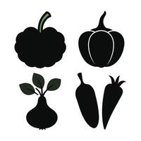 Set of vegetables Collection on white background vector