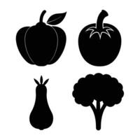 Set of vegetables Collection on white background vector
