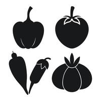 Set of vegetables Collection on white background vector
