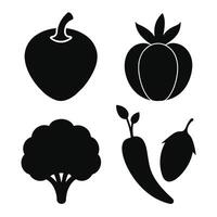 Set of vegetables Collection on white background vector