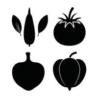 Set of vegetables Collection on white background vector