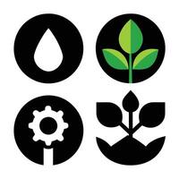 Set of Ecology flat icons on white background vector