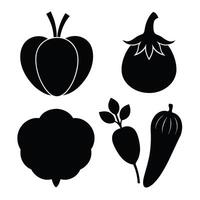Set of vegetables Collection on white background vector