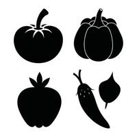 Set of vegetables Collection on white background vector