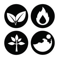 Set of Ecology flat icons on white background vector