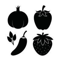 Set of vegetables Collection on white background vector