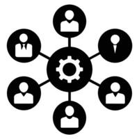 Set of operations management flat icons on white background vector