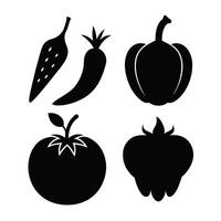 Set of vegetables Collection on white background vector