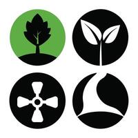 Set of Ecology flat icons on white background vector