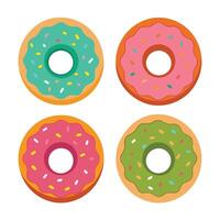 conjunto de delicioso rosquillas colección en blanco antecedentes vector