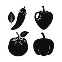 Set of vegetables Collection on white background vector