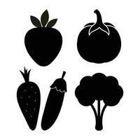 Set of vegetables Collection on white background vector