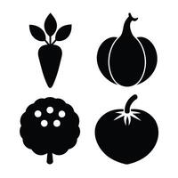 Set of vegetables Collection on white background vector