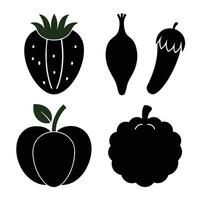 Set of vegetables Collection on white background vector
