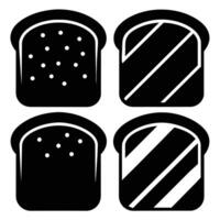 Set of bread icon design on white background vector
