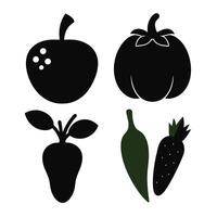 Set of vegetables Collection on white background vector