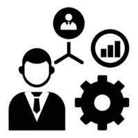 Set of operations management flat icons on white background vector
