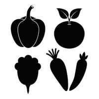 Set of vegetables Collection on white background vector