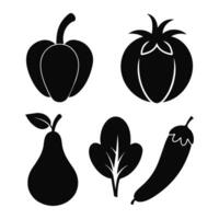 Set of vegetables Collection on white background vector