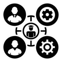 Set of operations management flat icons on white background vector