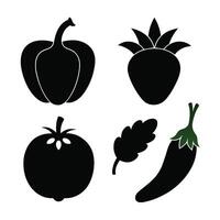 Set of vegetables Collection on white background vector