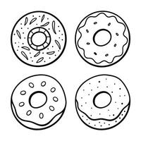 Set of delicious Donuts Collection on white background vector
