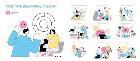 Cognitive Behavioral Therapy. Flat Illustration vector