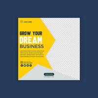 A sleek, modern business social media post template featuring a clean, minimalist design. vector