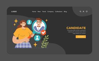 Election web or landing dark or night mode. Democratic procedure vector