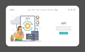 API technology concept. Flat illustration vector