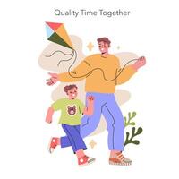Quality Time Together illustration. illustration. vector