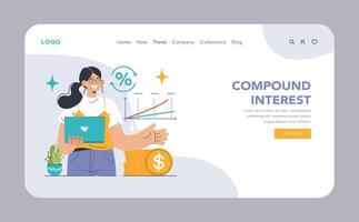 Reinvestment web or landing. Professionals navigating financial growth vector