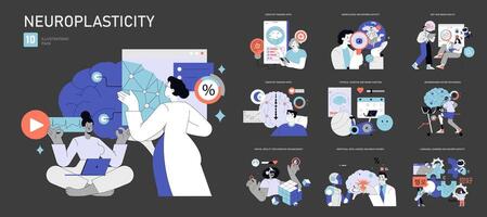 Neuroplasticity. Flat Illustration vector