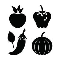 Set of vegetables Collection on white background vector