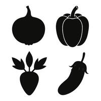 Set of vegetables Collection on white background vector