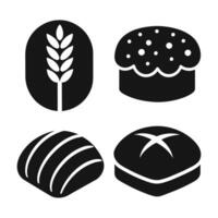 Set of bread icon design on white background vector