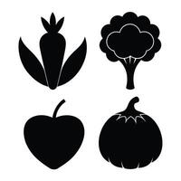 Set of vegetables Collection on white background vector