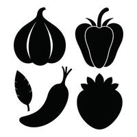 Set of vegetables Collection on white background vector
