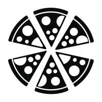 Set of Pizza with one slice separated linear icon on white background vector