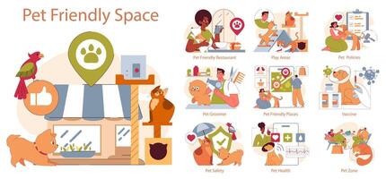 Pet Friendly Space. Flat Illustration vector